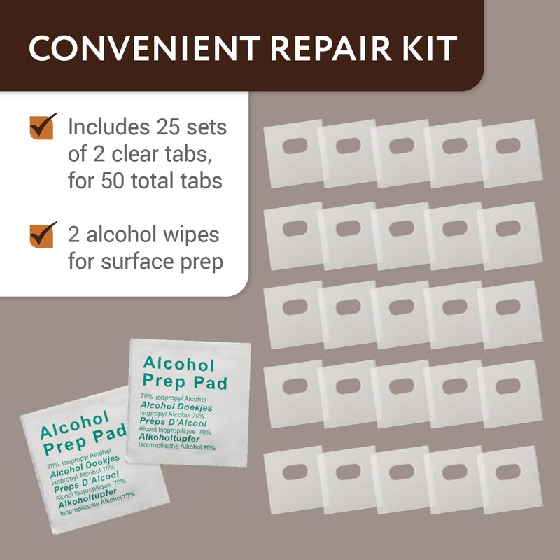 Impresa Clear Vertical Blind Repair Tabs - 50 Clear, Stick-On