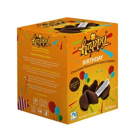 Happy Birthday Chocolate Flavored Fortune Cookie - 10 Cookies per Box - Net Weight 2.1 oz