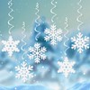 ALLY-MAGIC White Snowflake Swirls Hanging Ceiling Decorations, Paper Snowflake Christmas