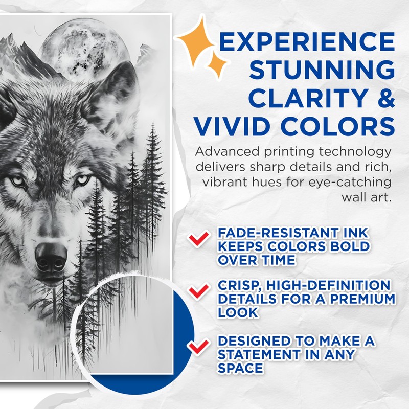 Bliss Monkey Co. Wolf Poster - Moon and Forest -