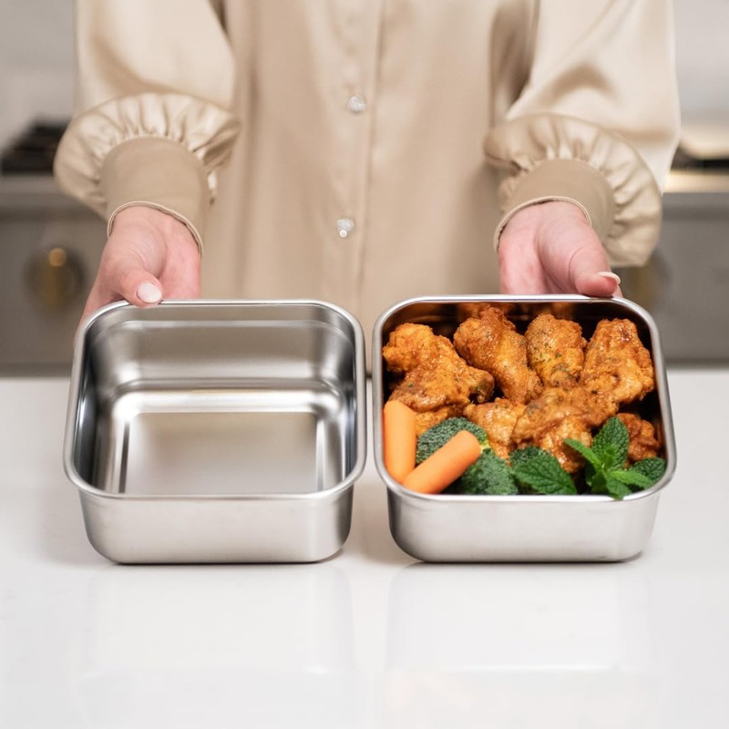 LocknLock Stainless Steel Food Storage Container - Airtight, Leak-Proof, Stackable