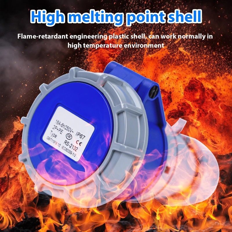 250V 16A 2P+E Industrial Adapter, 3pin CEE Plug/Socket Adapter IP67