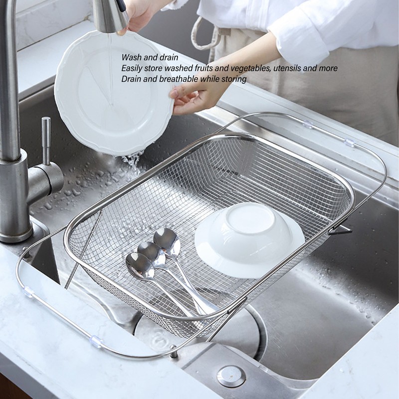 Dish Drying Rack Multipurpose Large Capacity Retractable 304 Stainless Steel