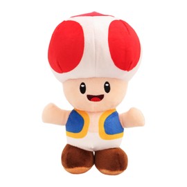Ainvliya Toad Plush Toy Super Bro Plush Mushroom Red Soft Toys 21 cm, Cartoon Stuffed Doll for Babies, Cute Stuffed Animal Cuddly Toy Birthday Gift for Boys and Girls