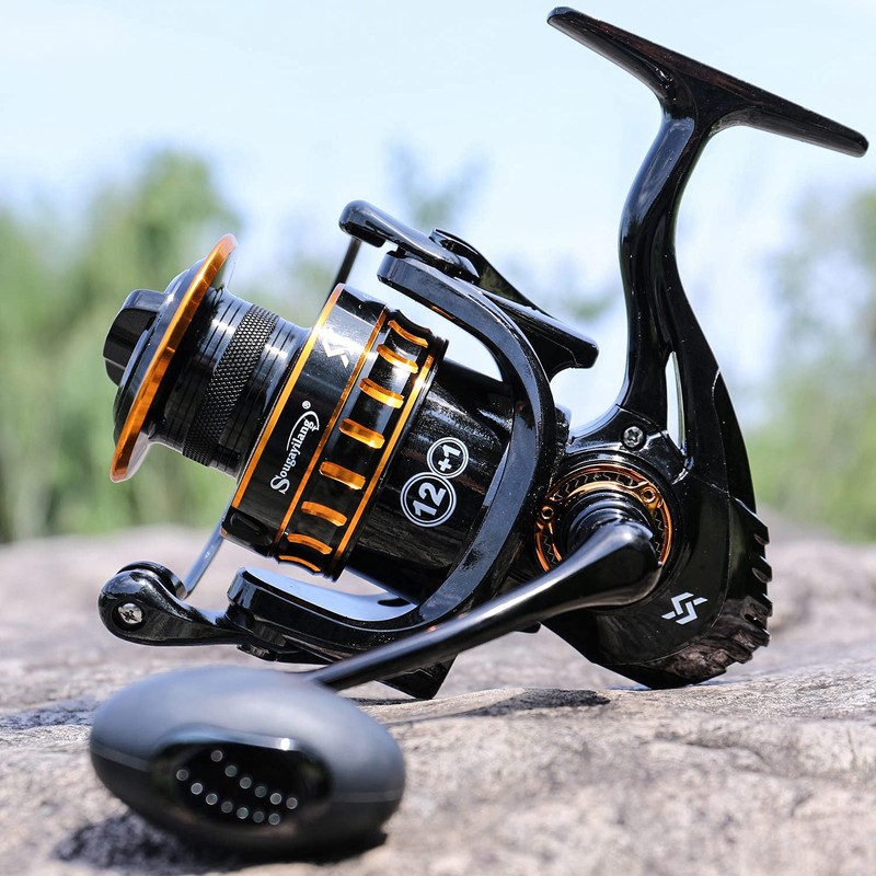 Sougayilang Spinning Reel, Lightweight Reels 12+1 Stainless BB Ultra Smooth