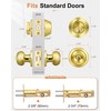 Probrico Door Knob and Single Cylinder Deadbolt Lock Set, Polished