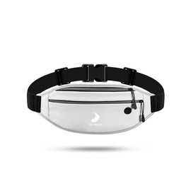 Z&J SPORT PU Leather Waterproof waist bag/Double Pocket Waist bag/with Reflective Strap and Logo for Outdoor activities for Sailing, Cycling, Boating, Kayaking, Paddling, Surfing, Hiking (White)