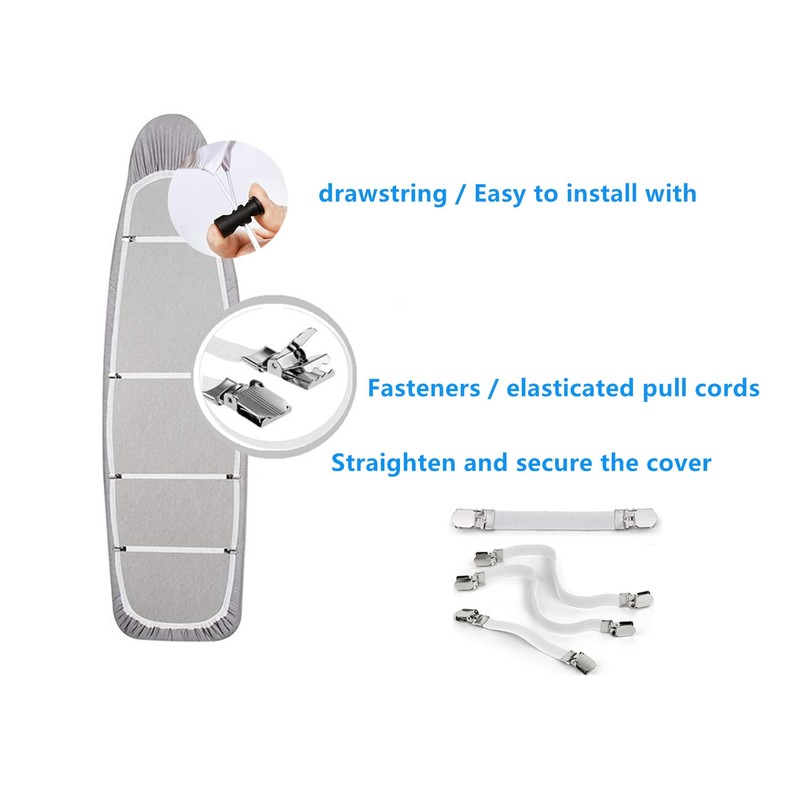 yazilan Extra Large Replacement Ironing Board Cover, 61.8x22.8 Inches, Drawstring
