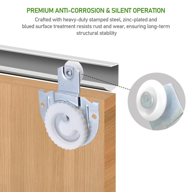 6-Piece Sliding Closet Door Roller Set, Upgraded Bearing Top Roller
