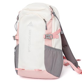 Outplea Small Hiking Backpack Comfortable for Women, 20L Travel Daypack Waterproof, Outdoor Sports Rucksack for Camping Fitness Climbing Walking, Pink & White