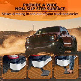 keriolee Rear Bed Step Fit for 1999-2016 Ford F250 F350 F450 Super Duty Bed Step Retractable Bumper Tailgate Step, Folding Truck Tailgate Step 75303-01A