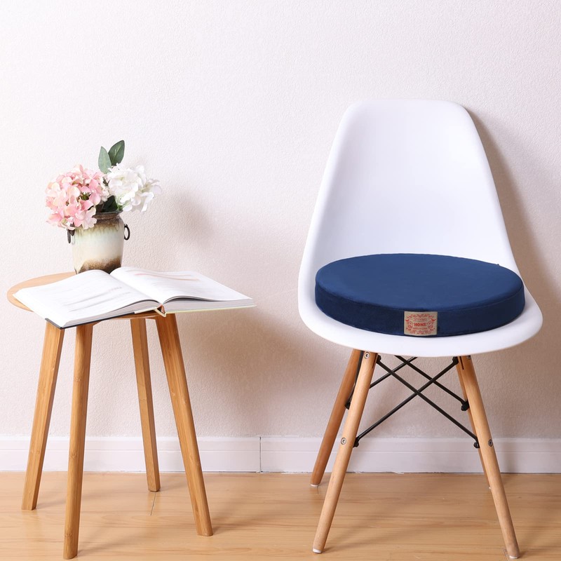 Shinnwa Round Chair Pad, Dual-Layer Memory Foam Round Seat Cushion