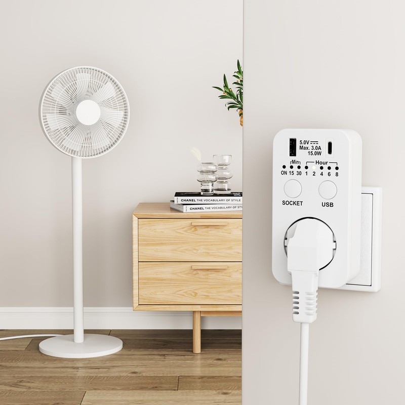 Perfect Socket Timer, Timer 230 V, Countdown Switch Socket, Timer