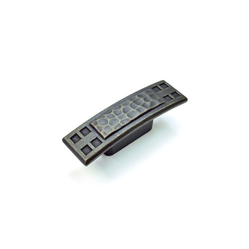 (25-Pack) Hammered Mission/Craftsman Style Kitchen Cabinet Knob Pulls, Dark Antique