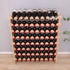 FDHUIJIA 72 Bottle Stackable Storage Modular Wine Rack Cabinet Bamboo