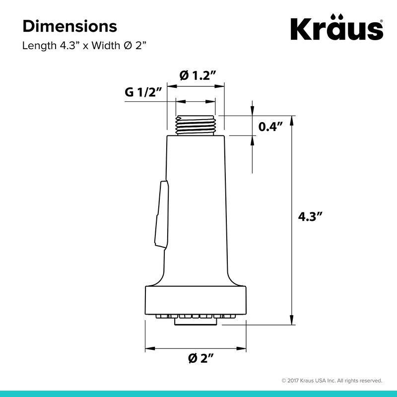 Kraus KFS-1SS Dual Function Kitchen Faucet Sprayer, Stainless Steel