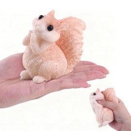 Anboor Squirrel Squishies Toy - Soft Realistic Animal Squeeze Stress Relief Toys for Kids and Adults, Kawaii Squishies Sensory Fidget Toy (3.9Inch)