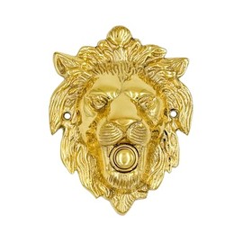 A29 Polished Lacquered Brass Doorbell Button – 5 1/4" x 4" – Vintage Design Wired Push Button Doorbell with Surface Mount – Fits Standard 2-Wire Chimes, Easy Install, Weather-Resistant Finish