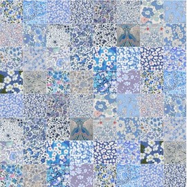 30 Liberty Fabric Tana Lawn ™ Squares, Blues (2.5 x 2.5 inch)