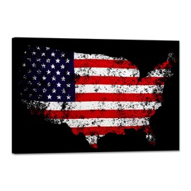 SKASNFAI Framed Wall Art Inspirational USA Flag Canvas Artwork Print Americana Pictures Wall Decor for Living Room College Bedroom (12L x 16W)