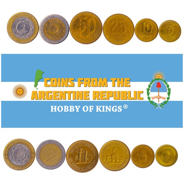 HOBBY OF KINGS 6 Coins from Argentina | Argentine Coin