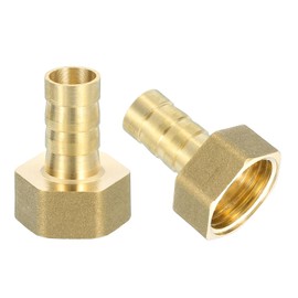 sourcing map 4 Pcs Brass Hose Barb Fitting, 1/2" Barb x G 1/2 Female Brass Barb Pipe Fitting Adapter with Tape for Connect Pipes Mechanical Devices Plumbing Equipment