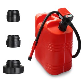 PUMPTOR Fuel Transfer Pump Battery Powered Gas Pump for Gas Can with 3 Adapters, 51 Inch Long Hose & Automatic Stop Nozzle