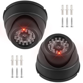 GBKDQQ Pack of 2 dummy cameras, surveillance camera, dummy camera with flashing LED, security camera, weatherproof fake camera for home and office