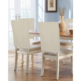 Ivory White Chair Back Covers for Dining Chairs 4 Pack, Washable Removable Chair Slipcover Back Chair Protector for Wedding Baby Shower Party Pure Swan White Solid Color Simple Minimalism Art