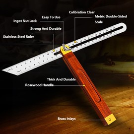 Adjustable Carpentry Square Bevel Gauge, T Bevel Angle Finder Craft Bevel Tool for Craftsman Carpenter Architect Engineer Woodworking