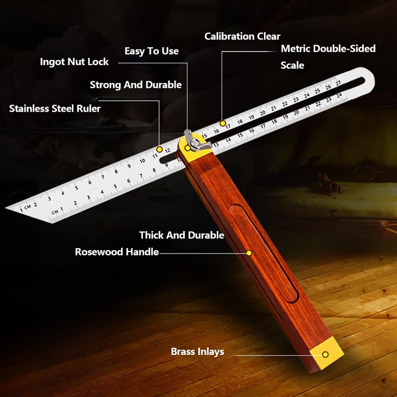 Adjustable Carpentry Square Bevel Gauge, T Bevel Angle Finder Craft