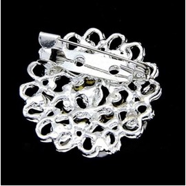 Jays Jewellery - Small Heart silver tone Womens Fashion Rhinestone Wedding Bridal Brooch Pin