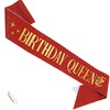 ZHBDPaty "Birthday Queen Birthday Sash Glitter with Pearl Safety Pin