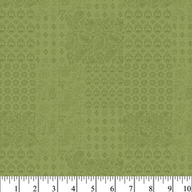 Bohemian Handkerchief Green Cotton Fabric by The Yard