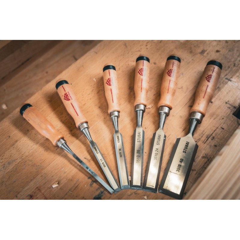 Stubai 351006 6 mm Wood Chisels - Red/Beech