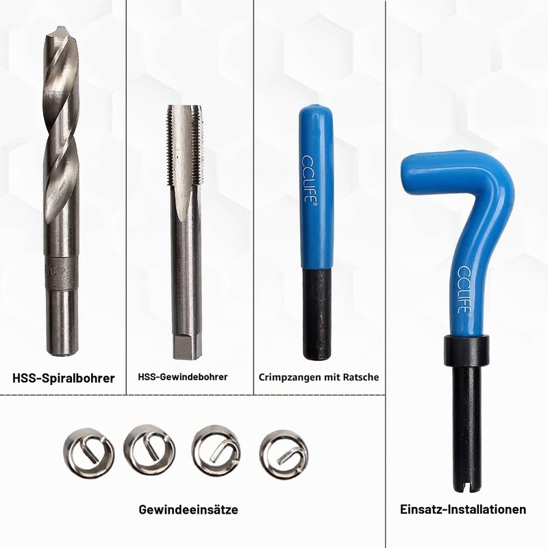 CCLIFE Thread Repair Kit M5 M6 M8 M10 M12 M14