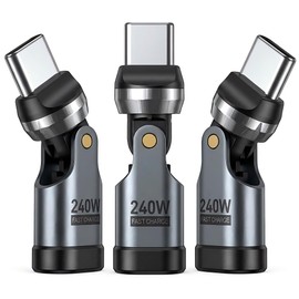 USB C Adapter, PD 240W USB C 90 Degree Adapter, USB Type C Adapter (3-Pack)
