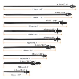sourcing map 180Pcs Push Mount Cable Zip Tie 9 Size Nylon Self Locking Cable Strap Thread Style 0.22" Heavy Duct Snap in Cable Zip Ties for Household Electronic Auto Industry