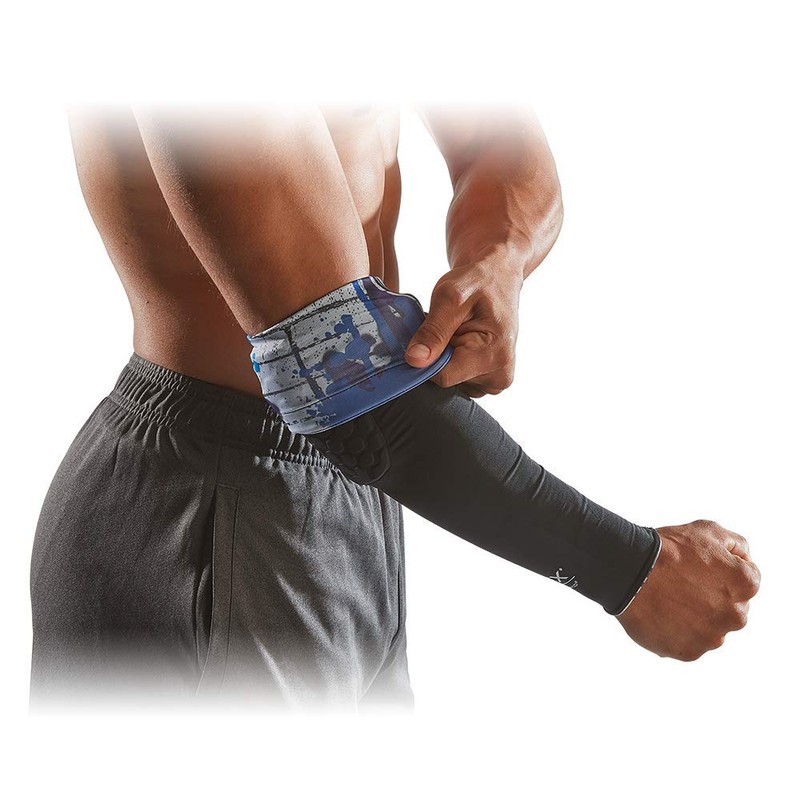 McDavid HEX Shooter Arm Sleeve Reversible Print - Negro/Ladrillo GRAF