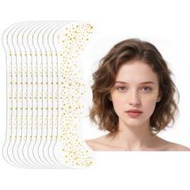 Yuibthr Glitter Freckles Face Tattoo, Gold - Glow Up Makeup Patches, 11pcs Sparkle Freckles for Women
