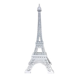 allgala 24" Eiffel Tower Statue Decor Alloy Metal, White