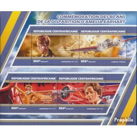 Prophila Collection Central African Republic 6945-6948 Mini Sheet (Complete Edition) Mint NH 2017 Amelia Earhart (Stamps for Collectors) Aircraft / Balloons / Zeppelins / Aviation