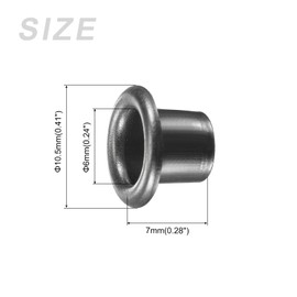 METALLIXITY Eyelets with Washers (10.5 x 6 x 7 mm) Pack of 200 Alloy Grommets Kit Chrome-Plated - for Leather Canvas Clothing Crafts Making Dark Grey