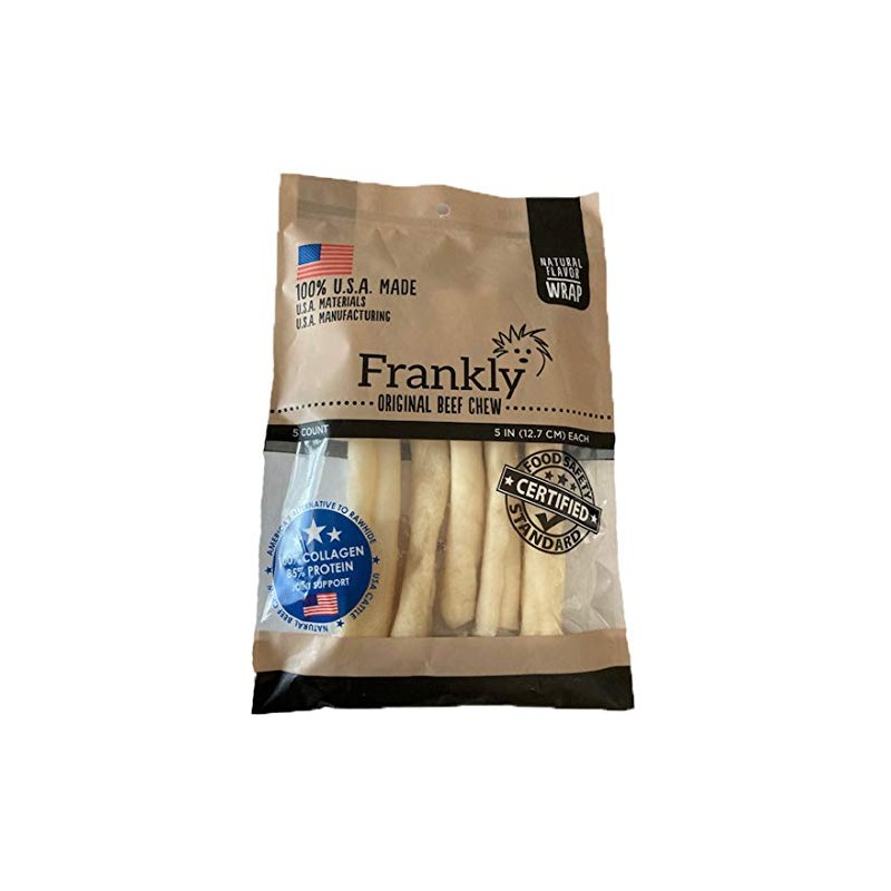Frankly Natural Beef Flavor Roll Wrap Chews,Pack of 5,Small Rolls,5