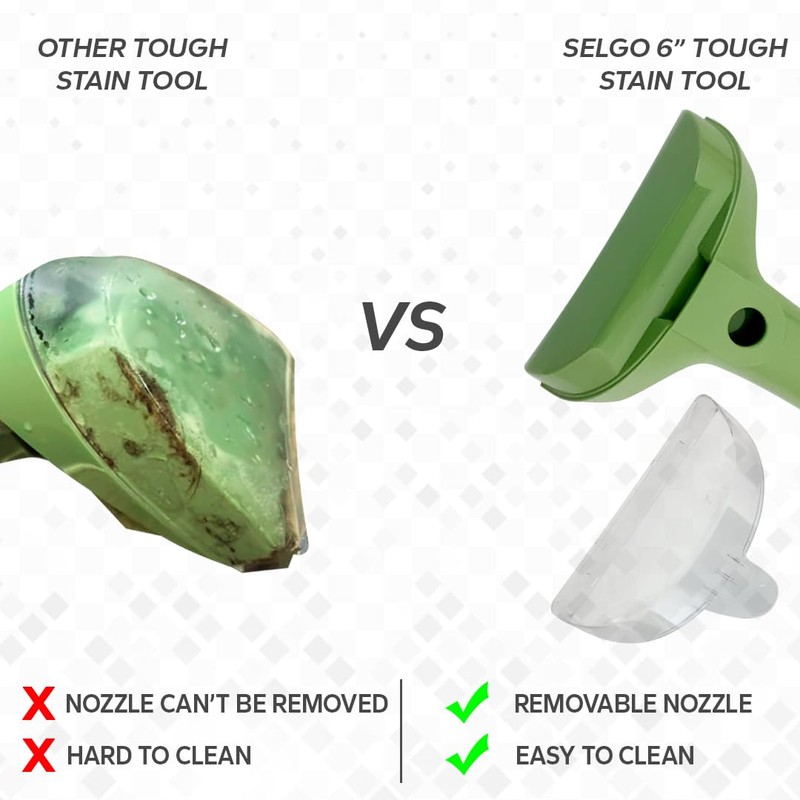 Replacement Green 6" Tough Stain Brush Tool With Removable Nozzle