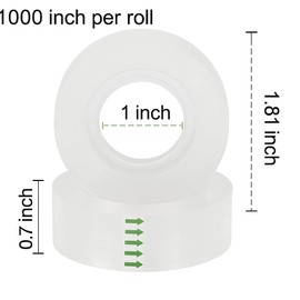 YGM Clear Packing Tape Refills The Office Supplies Fashion Classroom Must Haves School Supplies Packing Tape Dispenser Desk Accessories & workspace Organizers Shipping Tape School Trans Tape (5)