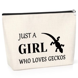 Gecko Lover Gift Makeup Bag Funny Bearded Dragon Gift for Geckos Pet Lovers Reptile Gecko Owner Gift Leopard Lizard Owner Gifts Geckos Gifts Idea Animal Themed Presents Cosmetic Bag