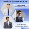 Luckyvestir Ties for Men Striped Neck Tie and Pocket Square