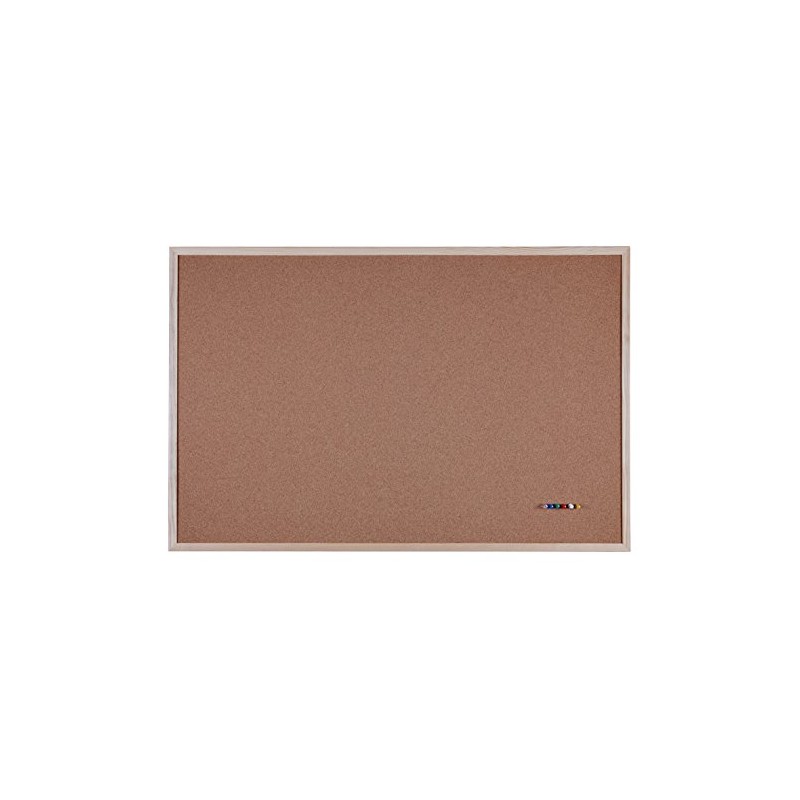 Cork Pin Board with Light Wood Frame, Various Sizes, 90x60cm