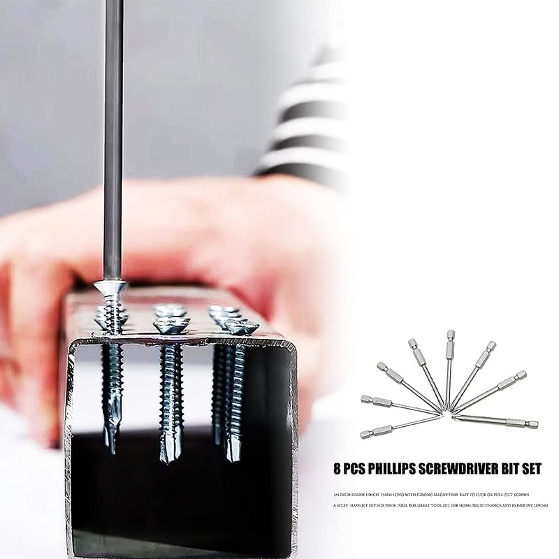 Phillips Magnetic Screwdriver Bits Set 8 PCS Magnetic Phillips Security